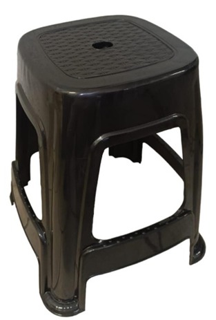 BANCO PLASTICO REDONDO NEGRO